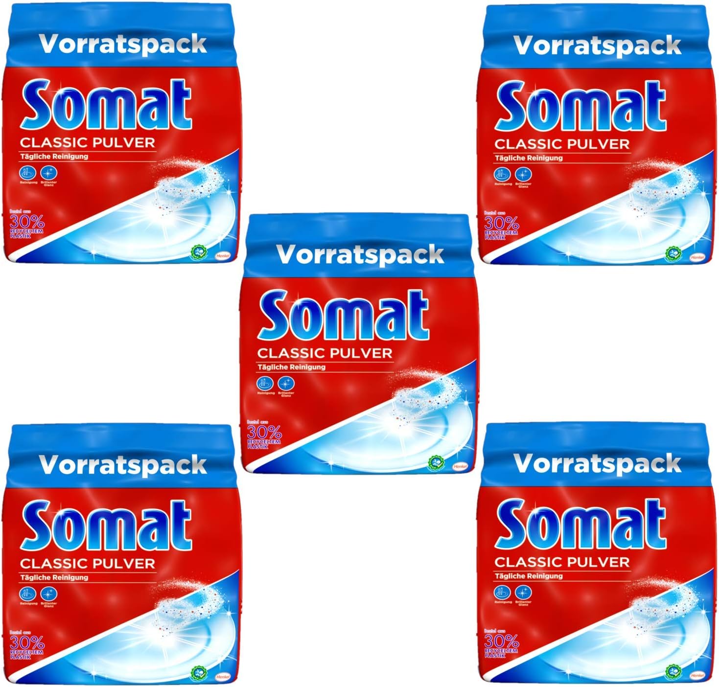 Somat Classic Pulver, Geschirrspülmittel für die Spülmaschine, für die tägliche Reinigung 5er ...